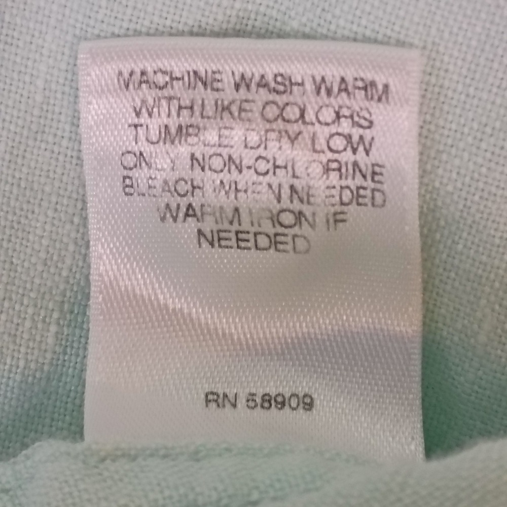 Murano Baird McNutt Linen Shirt Mens Large Mint Green Short Sleeve Button Up - Picture 8 of 11